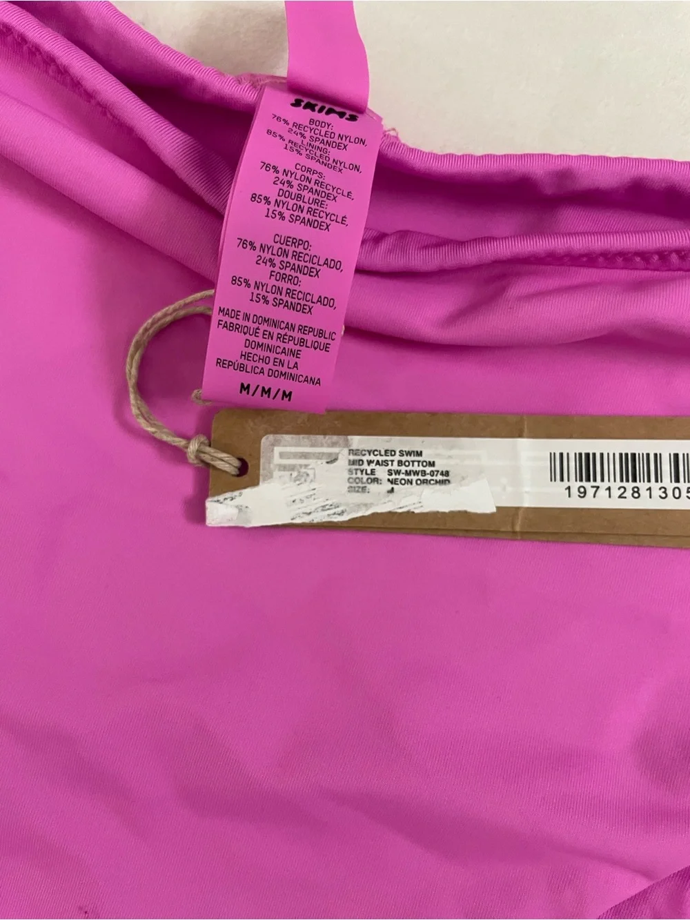 Skims SET NWT Neon Orchid Pink Bikini Swim Set 2-pc set top & Bottom Size m